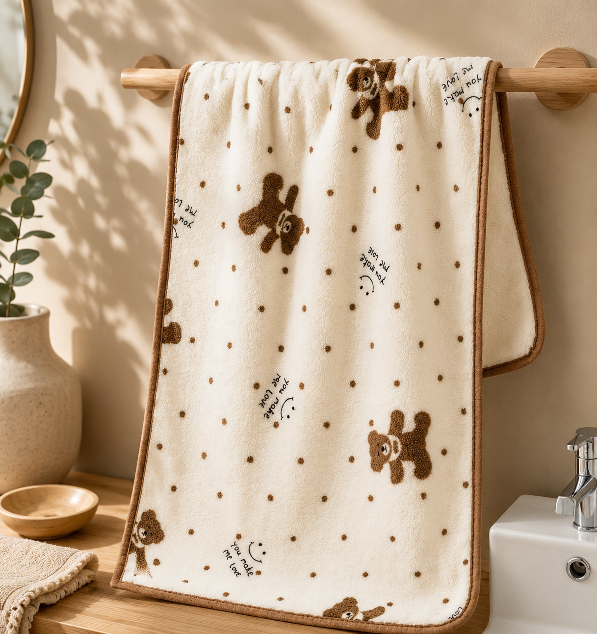 Cute Bear Face Towel