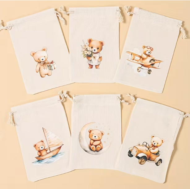 Bear Drawstring Gift Bags
