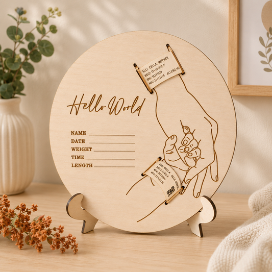Wooden Birth Bracelet Keepsake