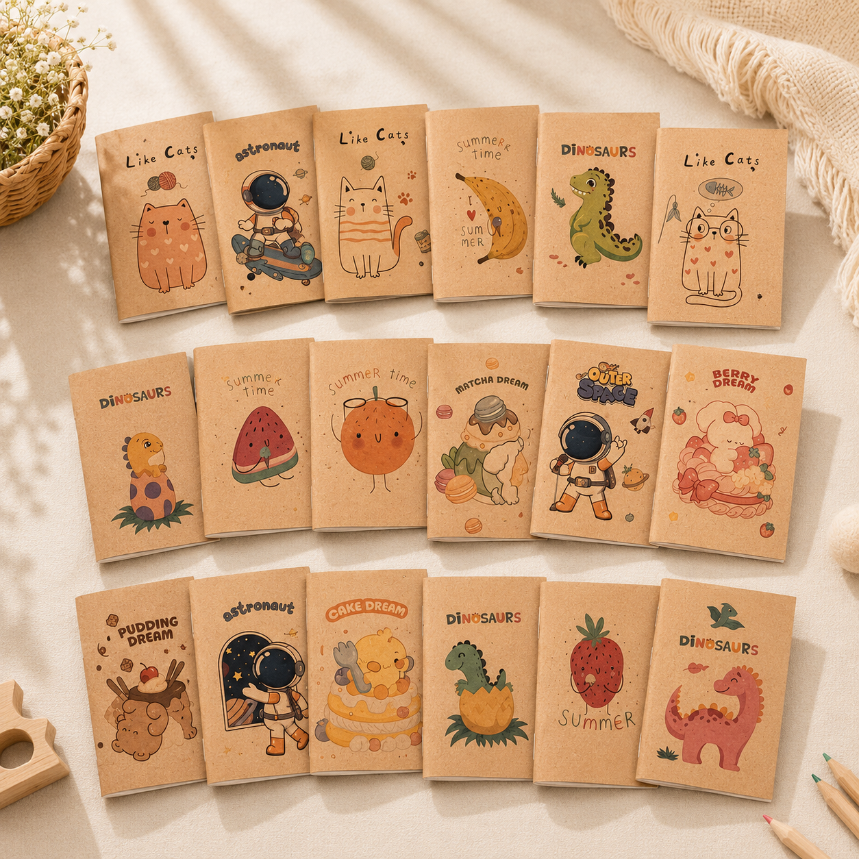 Cartoon Mini Notebooks Set
