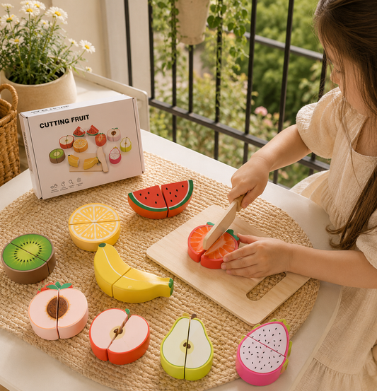 Wooden Fruit Cutting Play Set
