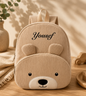 Personalized Bear Embroidery Corduroy Backpack