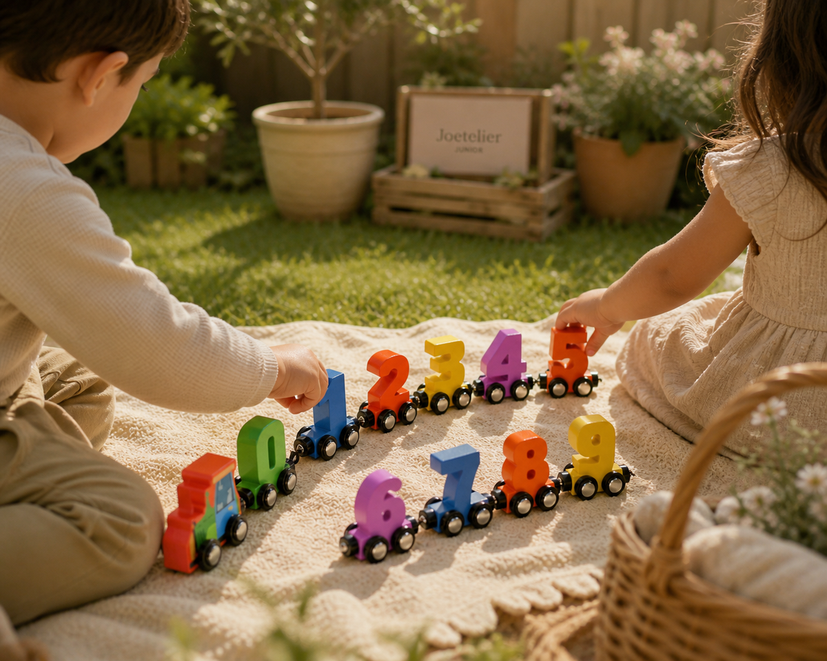 Wooden Magnetic Number Train