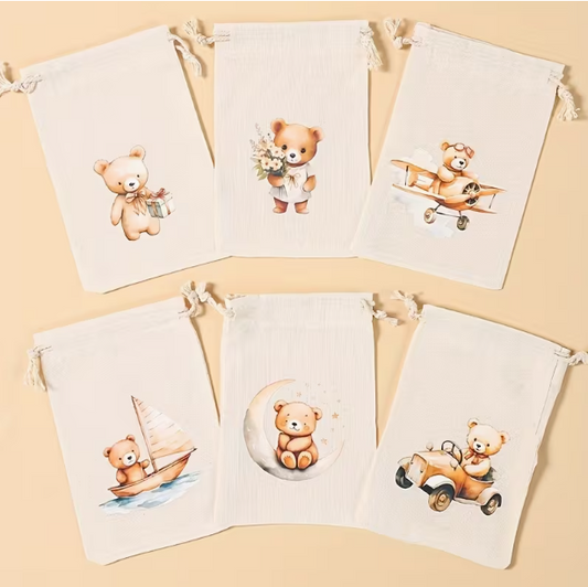 Bear Drawstring Gift Bags