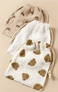 Set of 3 Printed Drawstring Storage Bags – Bear & Rainbow