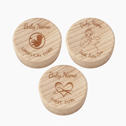 3pcs Custom Wooden Baby Keepsake Box Set