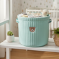 Mint Bear Storage Basket for Organizing Diapers Clothes and Bedding