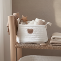 White Bear Storage Basket for Organizing Diapers Clothes and Bedding