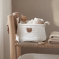 White Bear Storage Basket for Organizing Diapers Clothes and Bedding