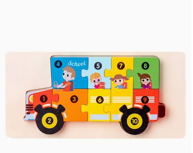 Wooden Number Puzzle – Choose Your Character